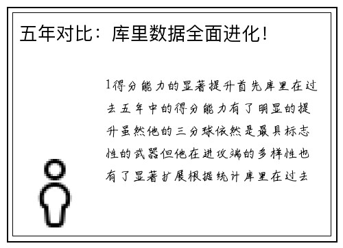 五年对比：库里数据全面进化！